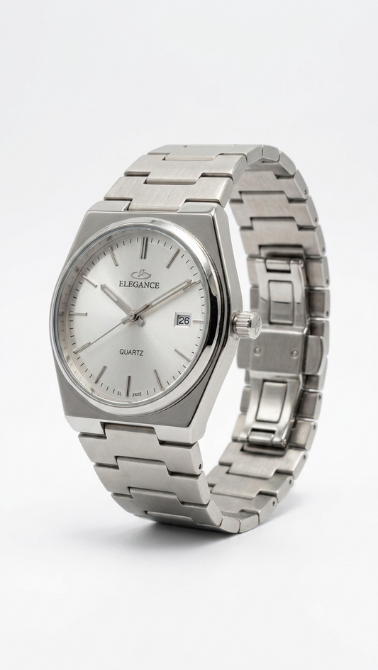 ELEGANCE Quartz Silver Dial Silver Watch