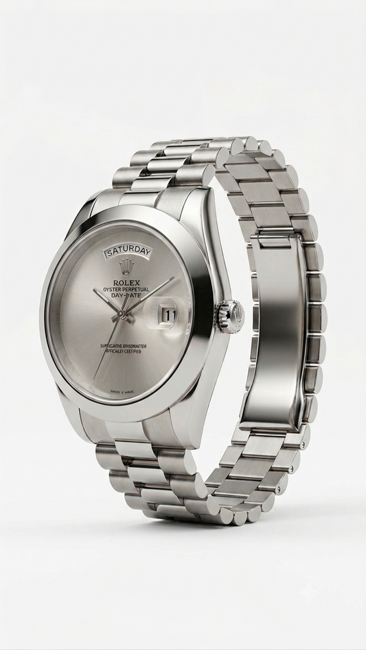 Rolex Oyster Perpetual Day-Date: A Symphony of Silver Elegance