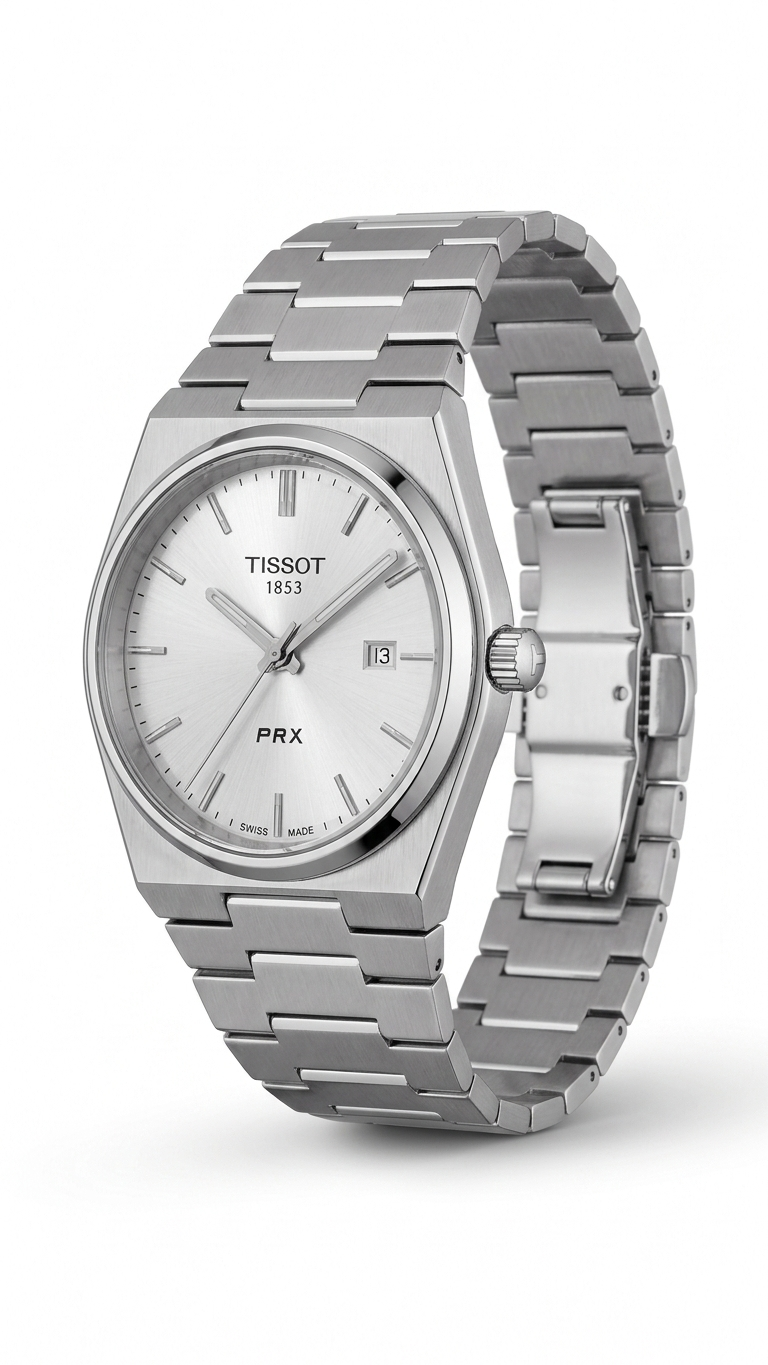 Tissot PRX – Silver Dial | Silver Steel Chain