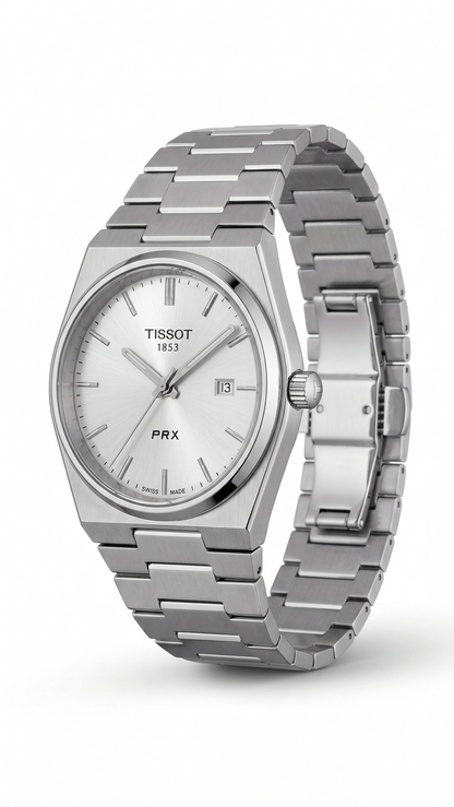 Tissot PRX – Silver Dial | Silver Steel Chain