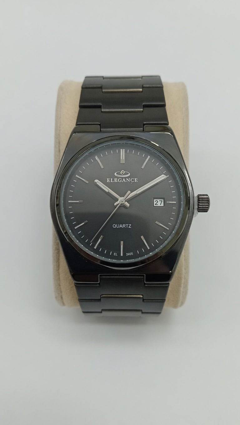 ELEGANCE Quartz Black Dial Black Watch